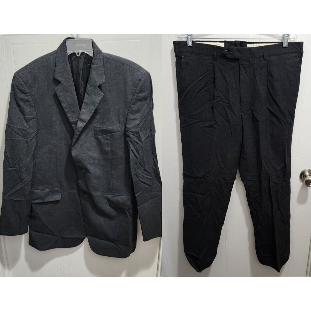 Stafford Gray 2 Piece Suit 2 Button Jacket‎ 42 Long And Pants 32 Worsted Wool